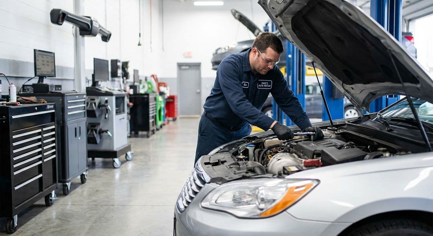 Mechanic repairing a car
