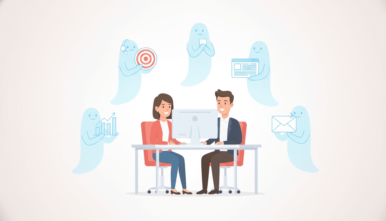 An agency team working alongside AI assistants handling calls, campaigns, pages, follow-up, and reporting