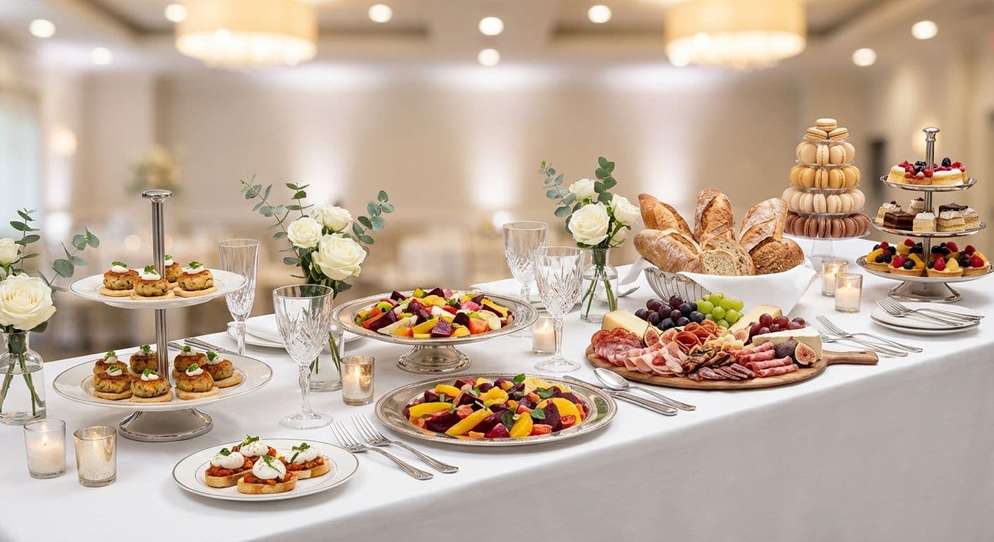 Elegant catering food display