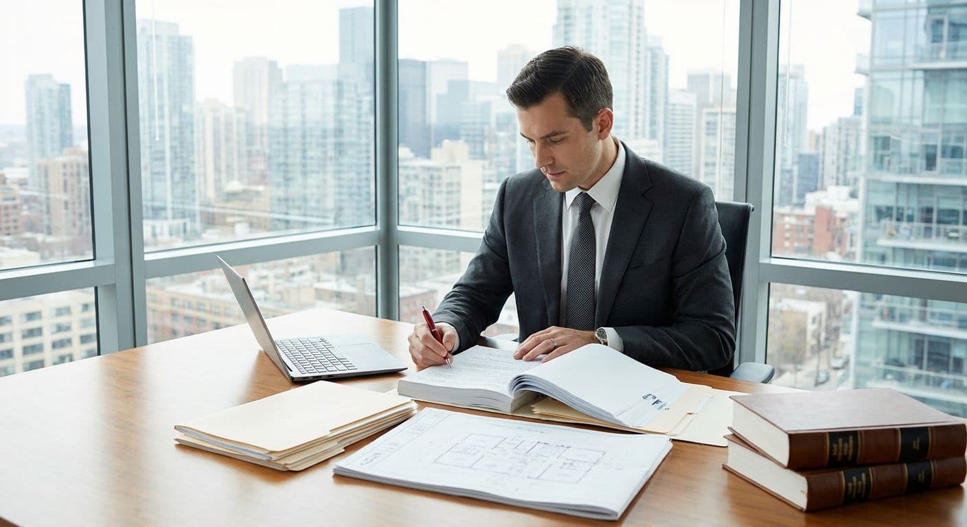 Real estate lawyer working