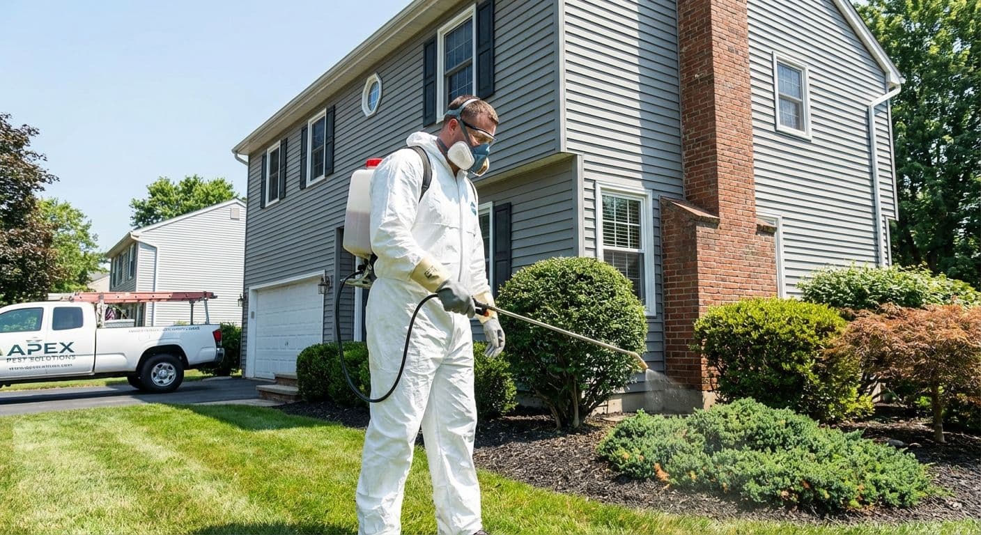Pest control technician working